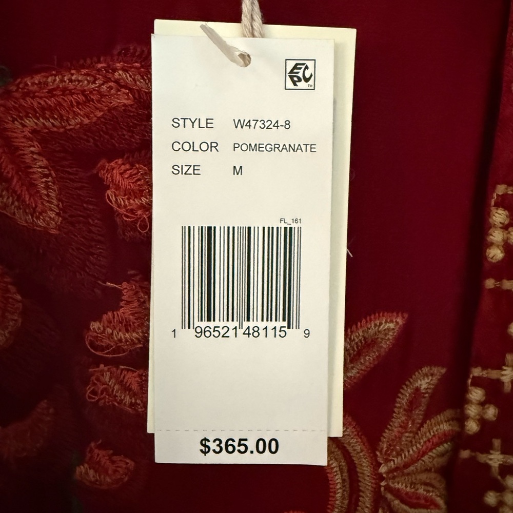 Johnny Was long kimono coat. Messine pomegranate size medium. Two pockets. - Picture 4 of 7